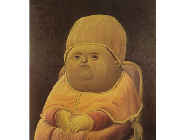 Fernado Botero, Pope Leo X (after Raphael), transformed into a mordant baby by the Colombian painter